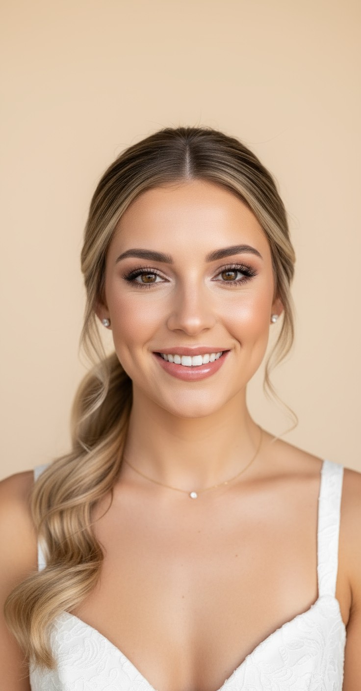 After Side Ponytail Updo For Wedding